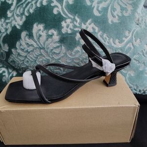 Black Strappy Slingback Sandal — Women
